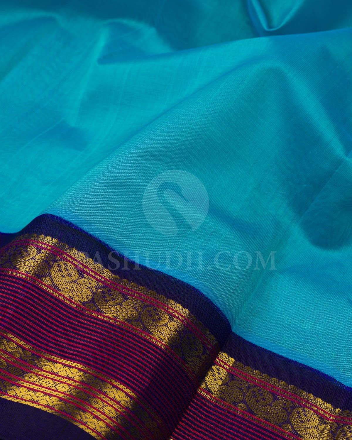 Anandha Blue & Royal Blue Kanjivaram Silk Cotton Saree - RC8