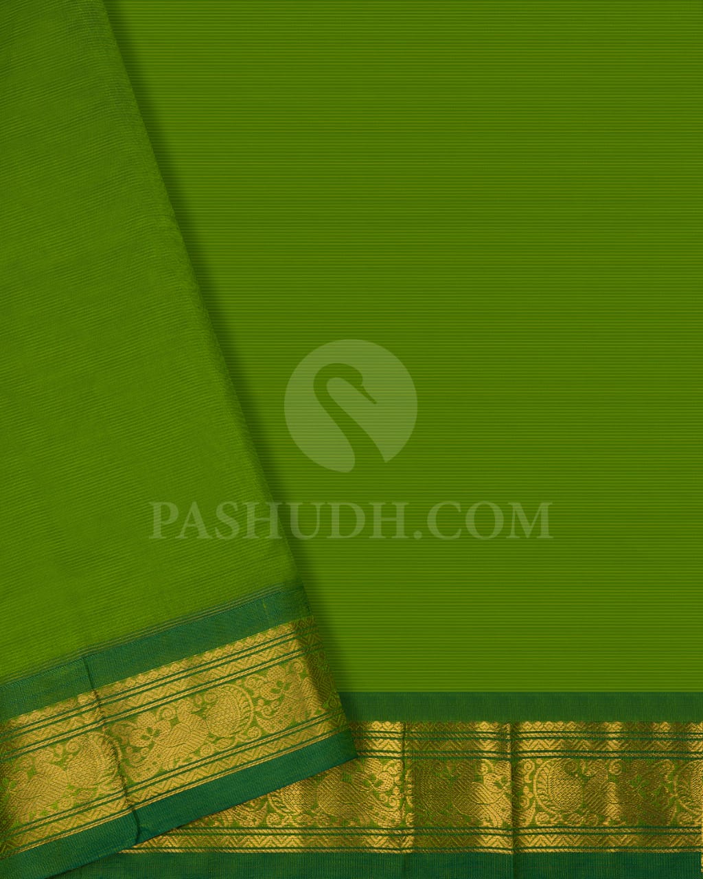 Paaku Color & Emeral Green Kanjivaram Silk Cotton Saree - RC15