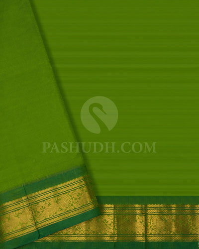 Paaku Color & Emeral Green Kanjivaram Silk Cotton Saree - RC15