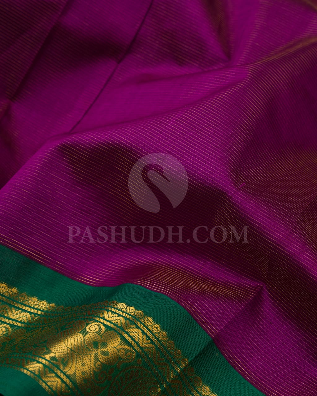 Magenta & Dark Green Kanjivaram Silk Cotton Saree - RC13