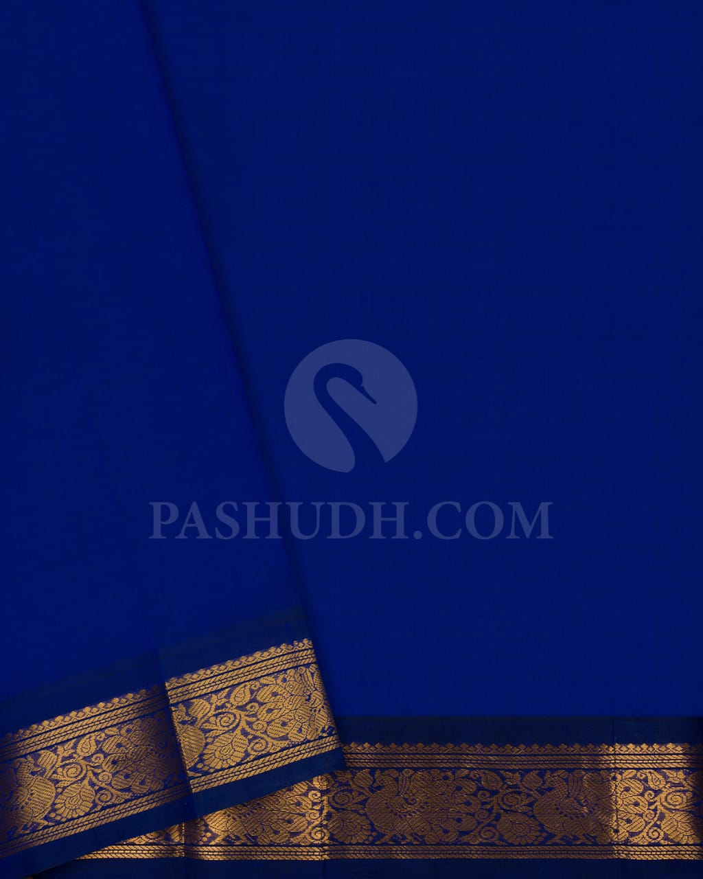 Pear Green & Royal Blue Kanjivaram Silk Cotton Saree - RC24