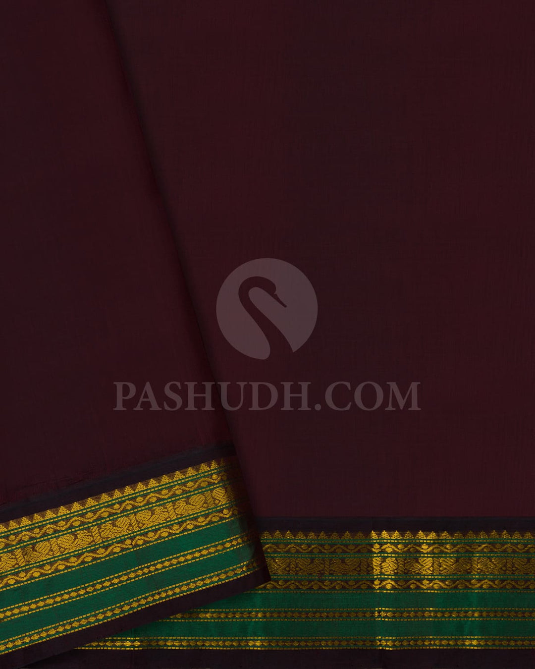 Ivory & Brown Kanjivaram Silk Cotton Saree - RC6