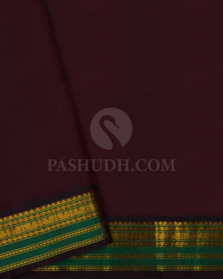 Ivory & Brown Kanjivaram Silk Cotton Saree - RC6