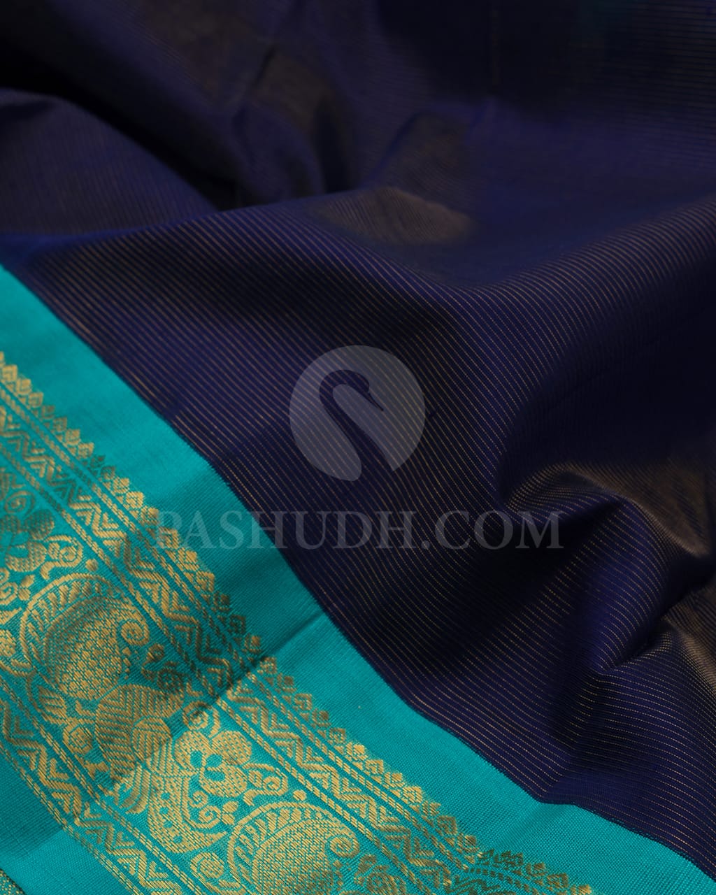 Light & Dark Blue Kanjivaram Silk Cotton Saree - RC17