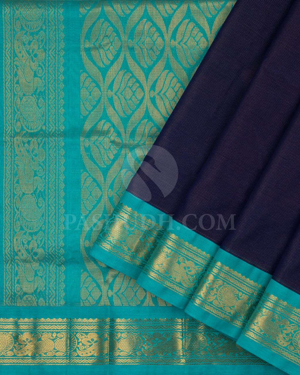 Light & Dark Blue Kanjivaram Silk Cotton Saree - RC17