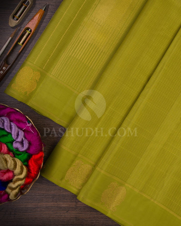 Light Green Kanjivaram Silk Saree - J3