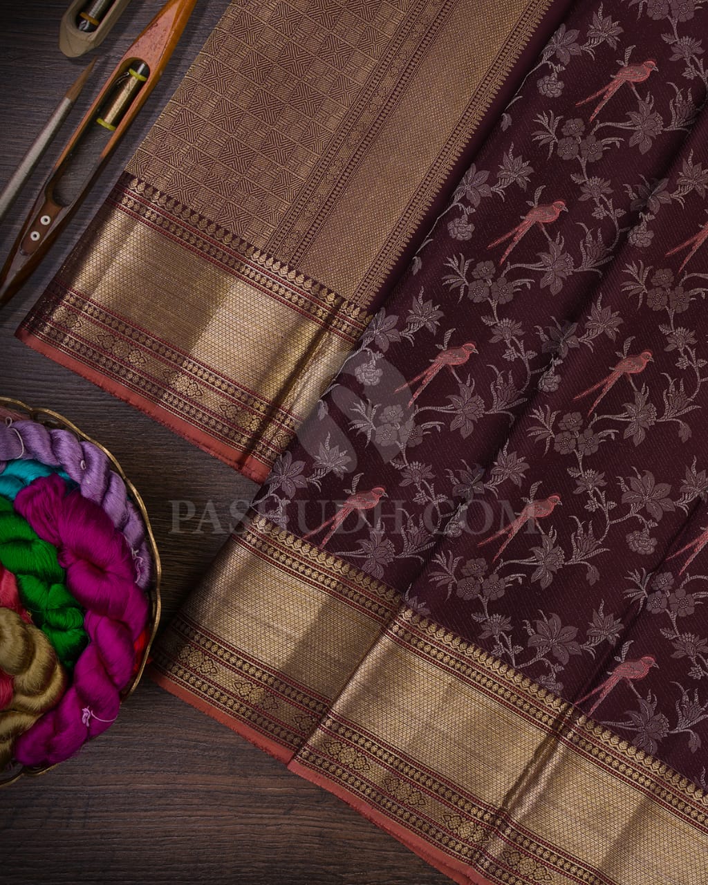 Brown Kanjivaram Silk Saree-DJ348(B)