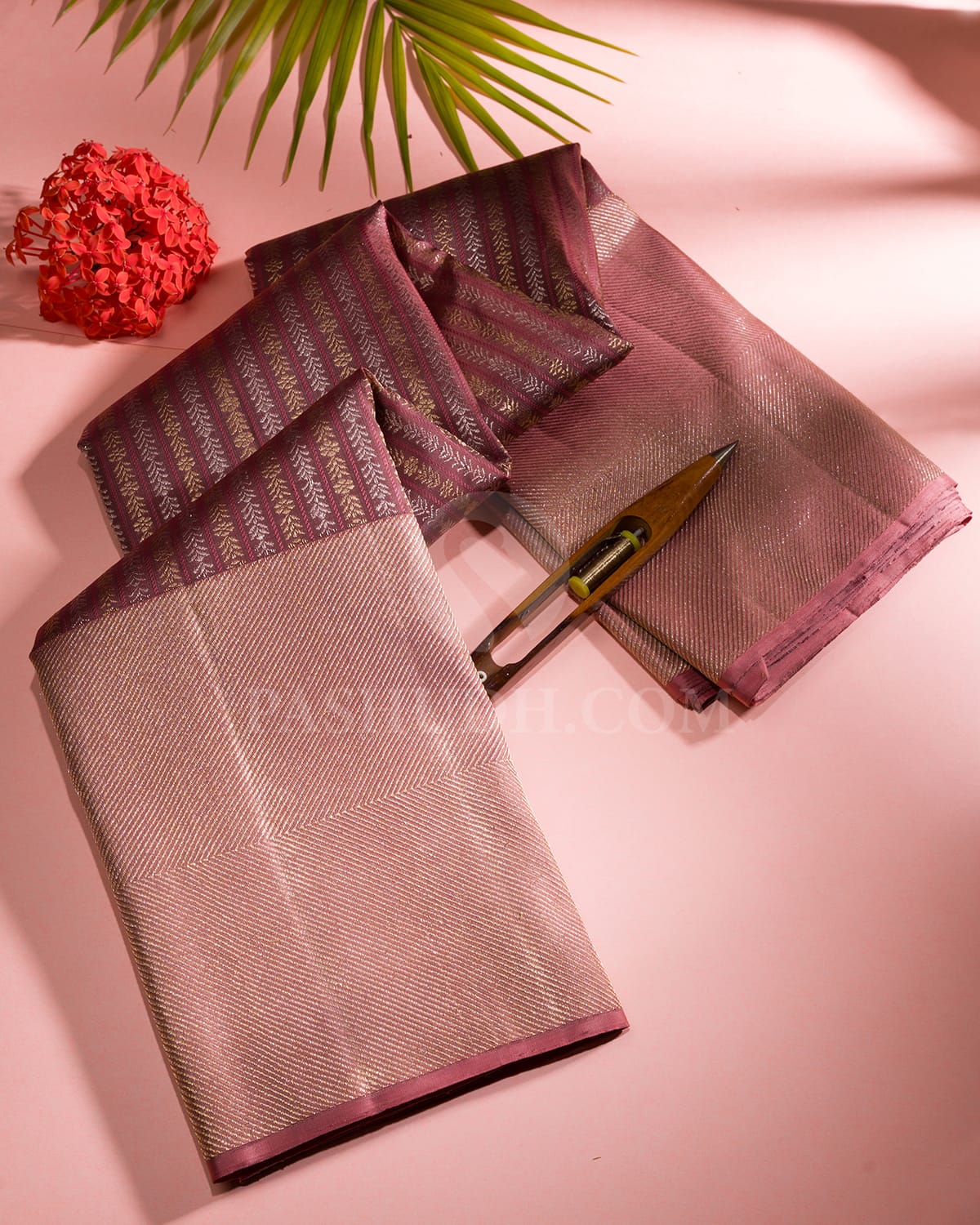 Old Rose & Blush Pink Kanjivaram Silk Saree-S1431(A)