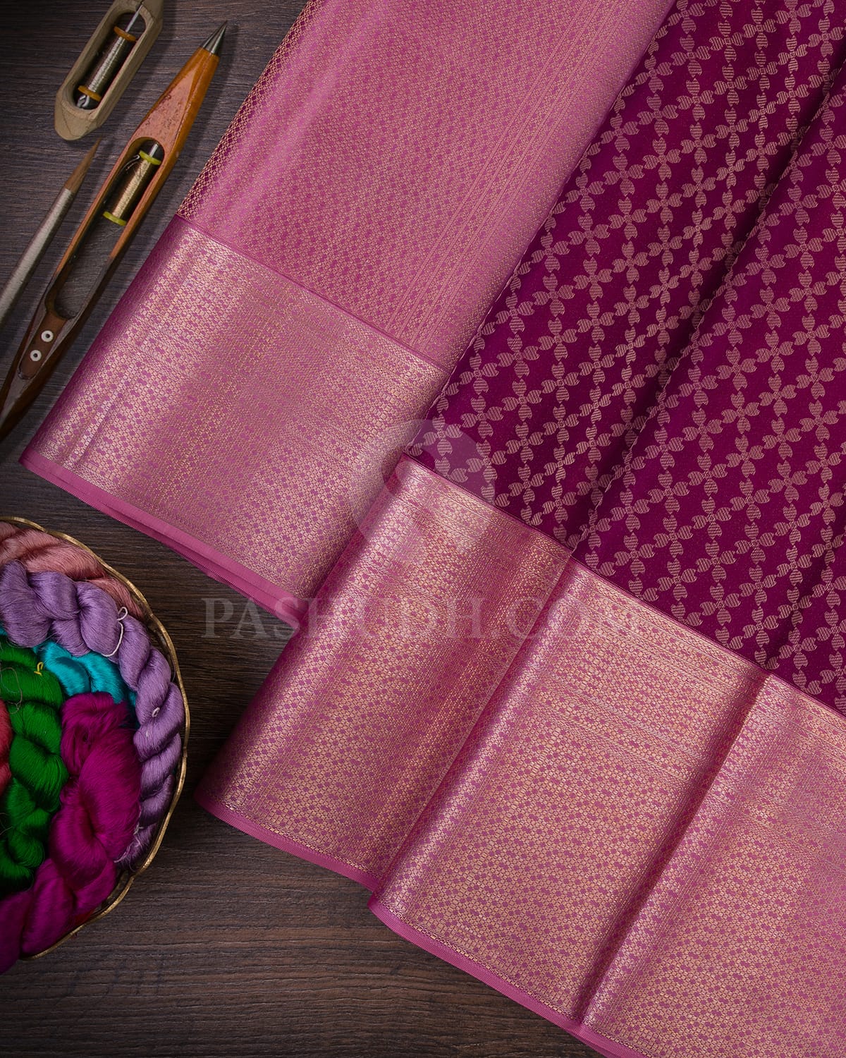 Purple & Baby Pink Kanjivaram Silk Saree-DT311(A)