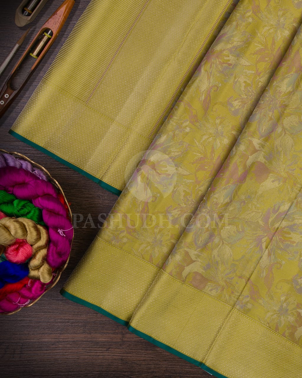 Lime Green Kanjivaram Silk Saree-DJ355(A)
