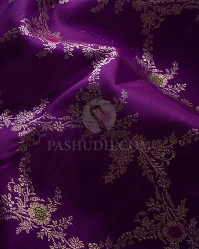 Purple & Sky Blue Kanjivaram Silk Saree-S1434(A)