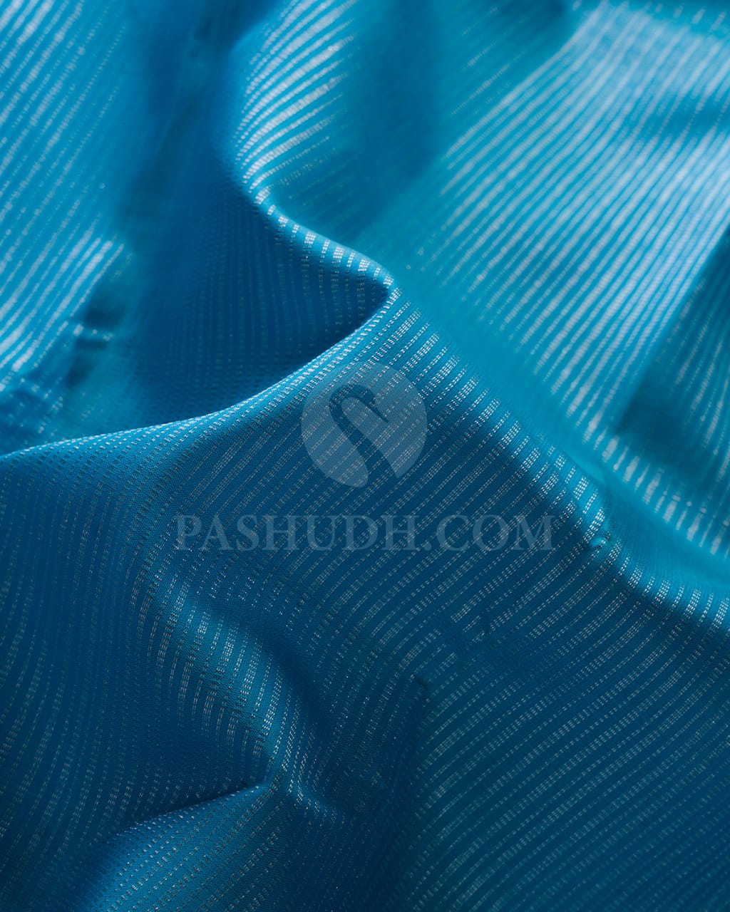 Sky Blue & Denim Blue Kanjivaram Silk Saree-I3