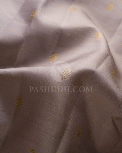 Grey &  Mustard Yellow Kanjivaram Silk Saree-B12