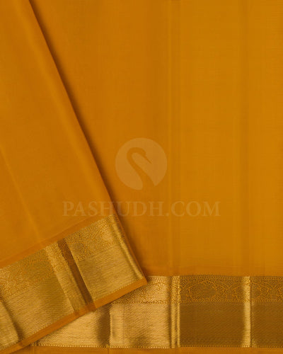 Grey &  Mustard Yellow Kanjivaram Silk Saree-B12