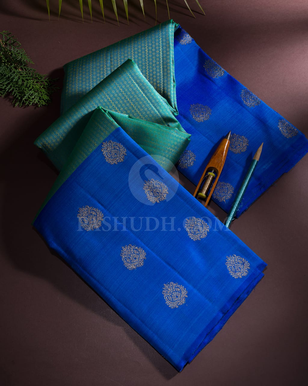 Blue Shot Green & Royal Blue Kanjivaram Silk Saree-G3