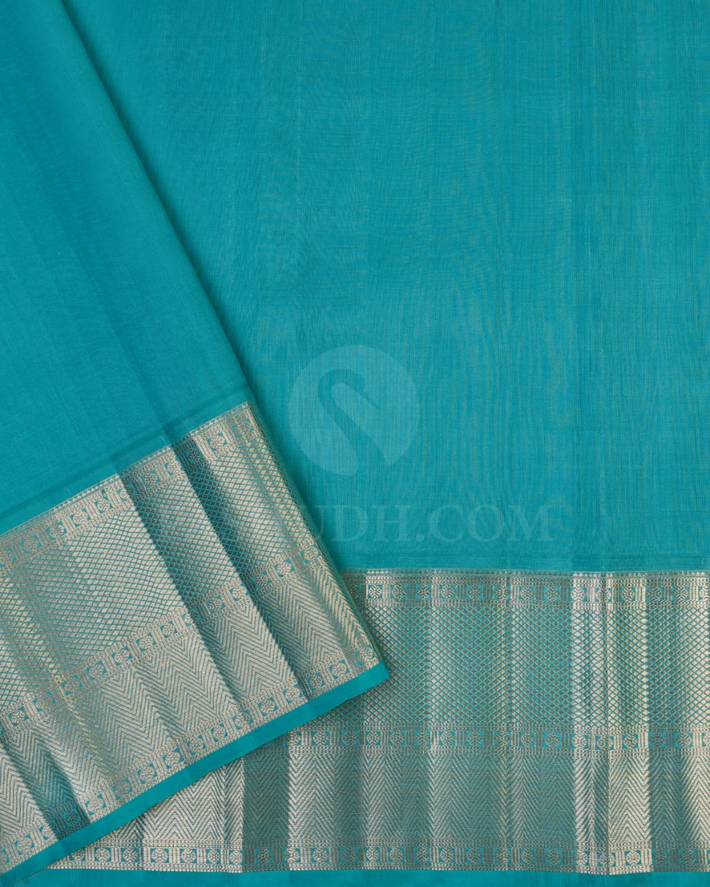 Gold Silver&Sky Blue  Orangza  Kanjivaram Silk Saree-S1436(A)