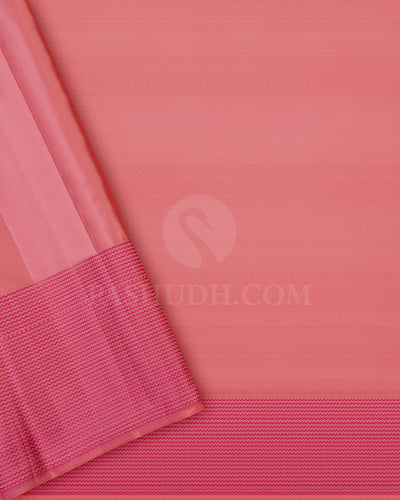 Grey Silver zari Shimmer & Baby Pink Kanjivaram Silk Saree-D613(A)