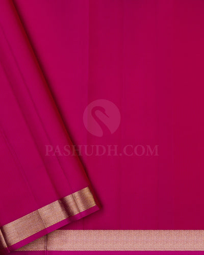 Orange and Rani Pink Kanjivaram Silk Saree-DJ354(B)