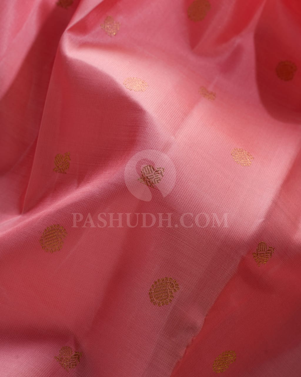 Peachy Pink & Violet Kanjivaram Silk Saree-B3