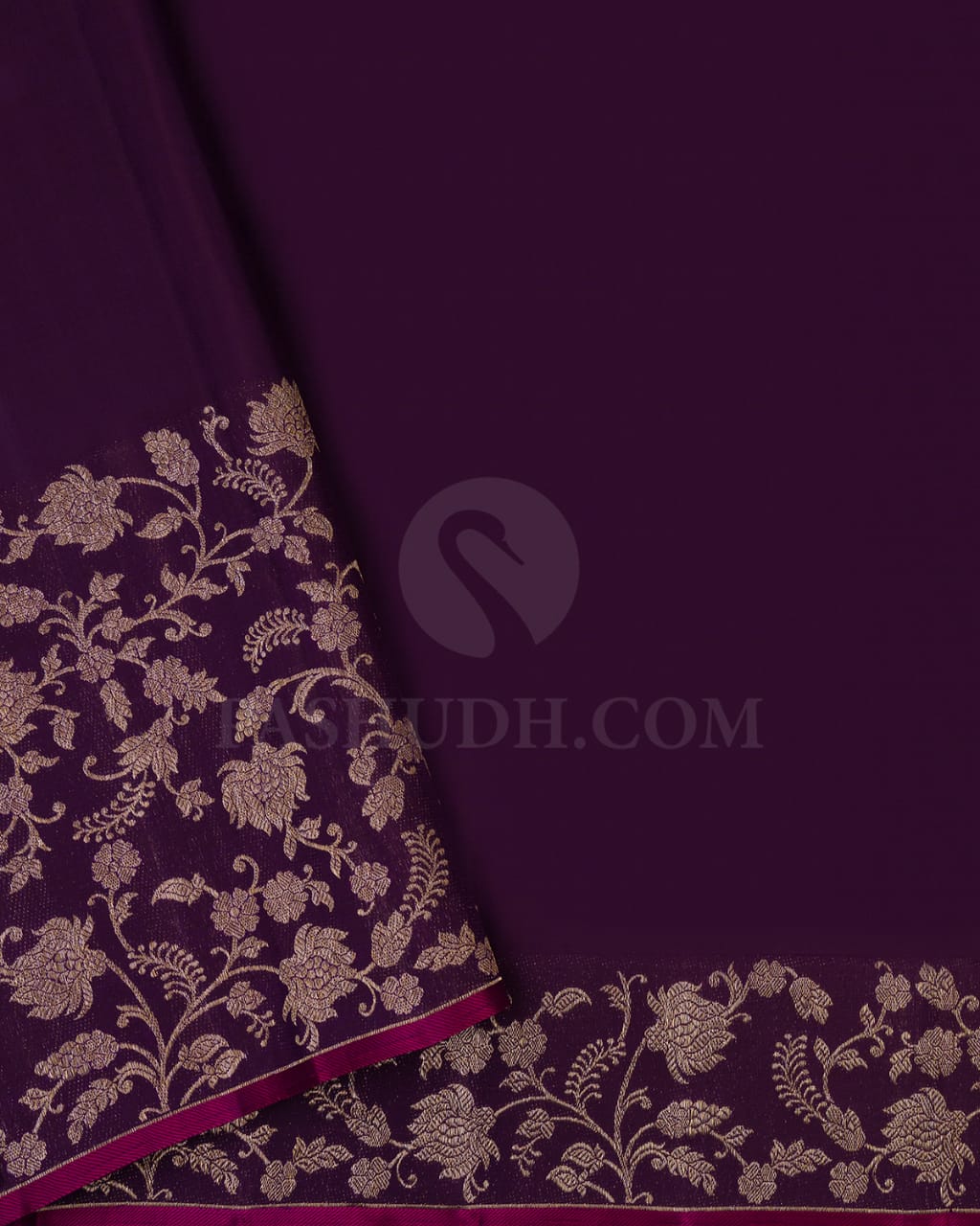 Lilac & Burgundy Kanjivaram Silk Saree-S1070(G)