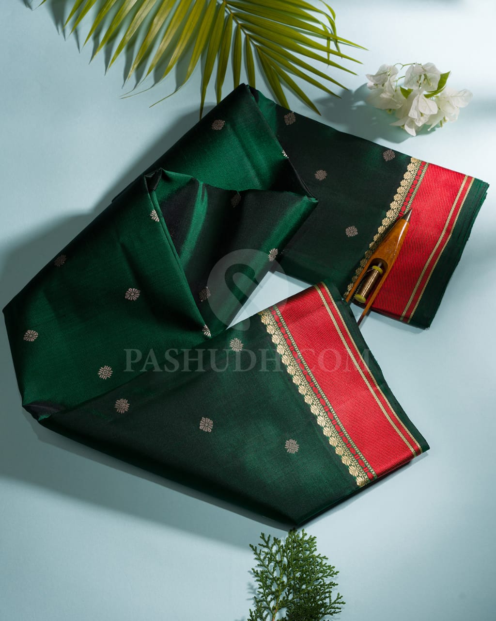 Bottle Green Kanjivaram Silk Saree-J4