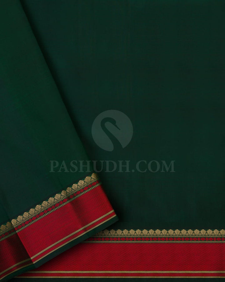 Bottle Green Kanjivaram Silk Saree-J4