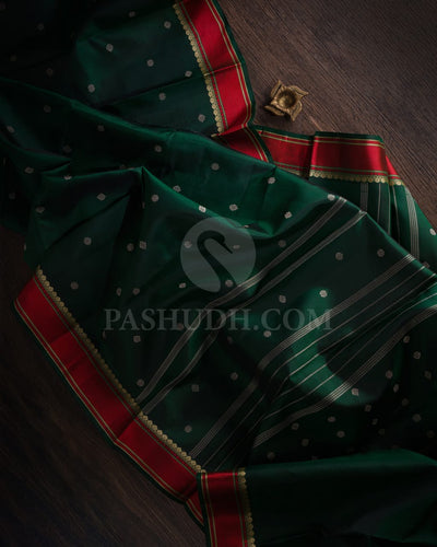 Bottle Green Kanjivaram Silk Saree-J4