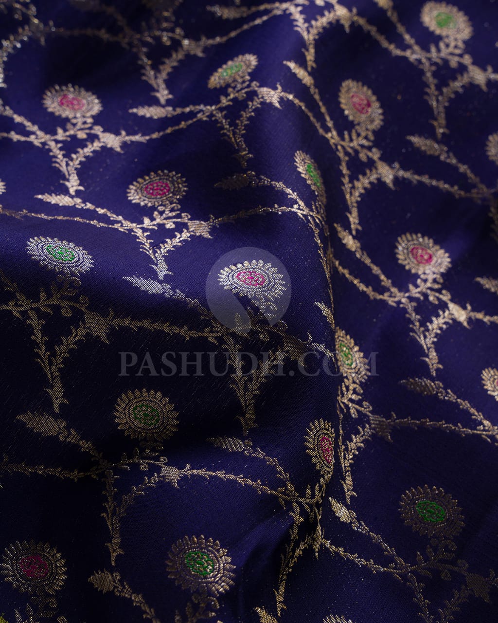 Dark Blue and Light Green kanjivaram silk saree-S1429(A)