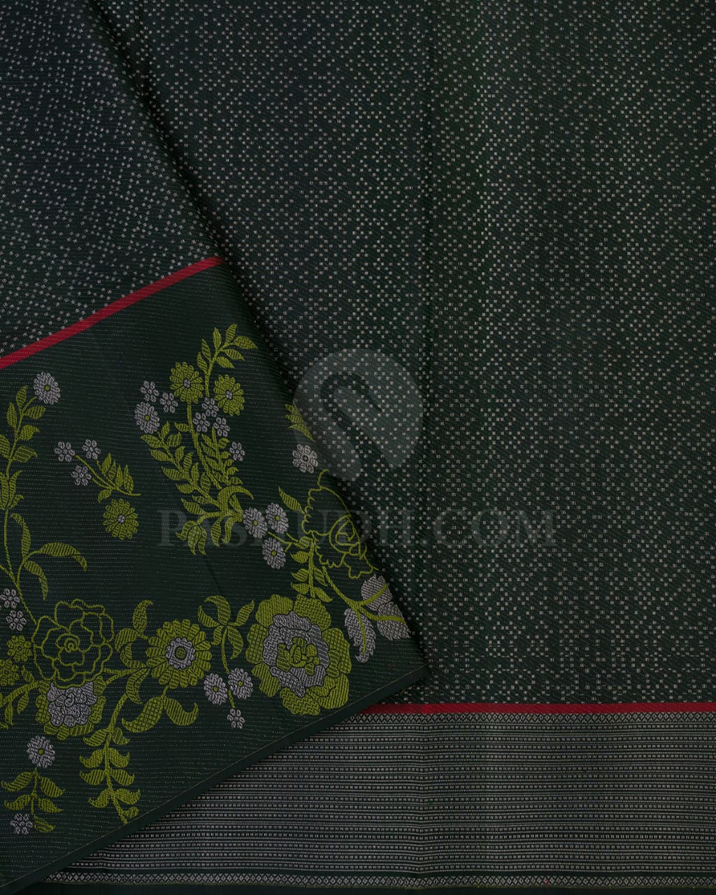 Parrot Green & Bottle Green Kanjivaram Silk Saree-DJ344(E)