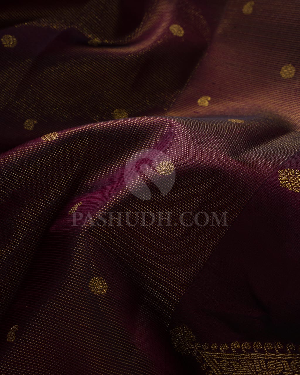 Brown & Purple Kanjivaram Silk Saree-B8