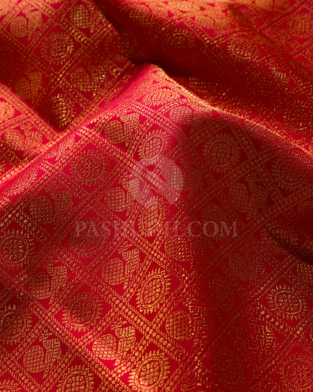 Bright Red Bridal Kanjivaram Silk Saree-B11