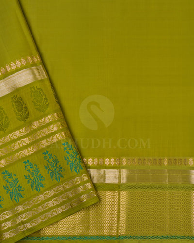 Moss Green & Parrot Green Kanjivaram Silk Saree-D618(B)