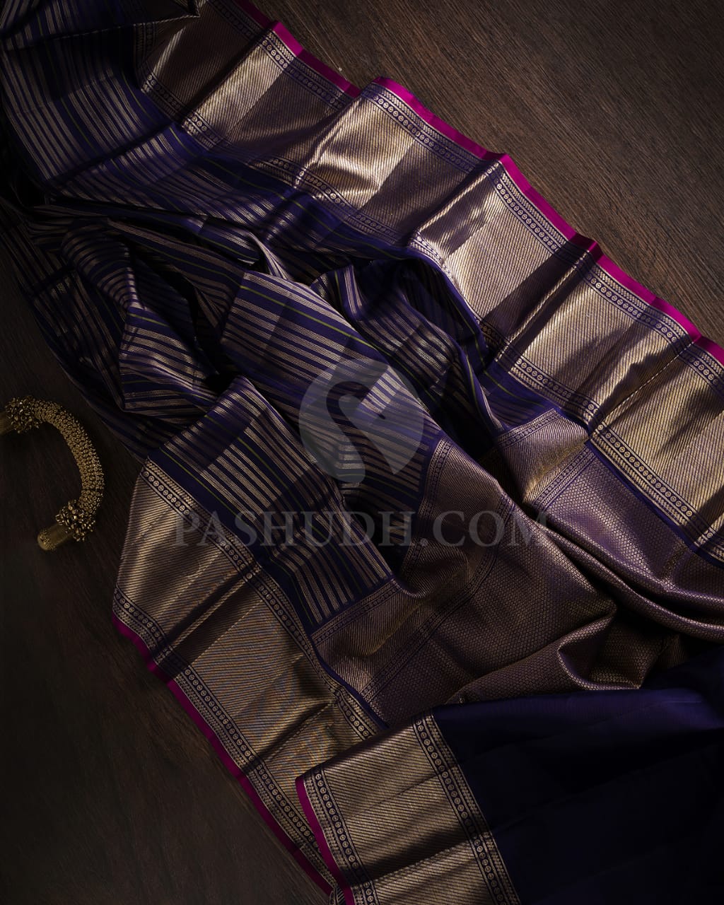 Navy Blue Kanjivaram Silk Saree-DJ345(B)