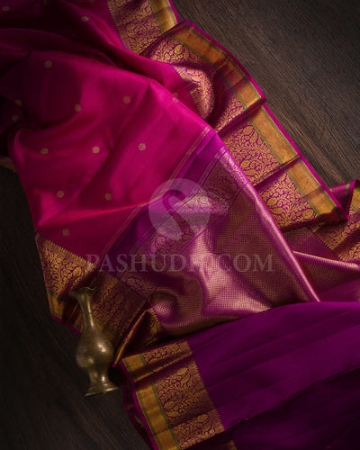 Rani Pink & Violet Kanjivaram Silk Saree-S1433(A)