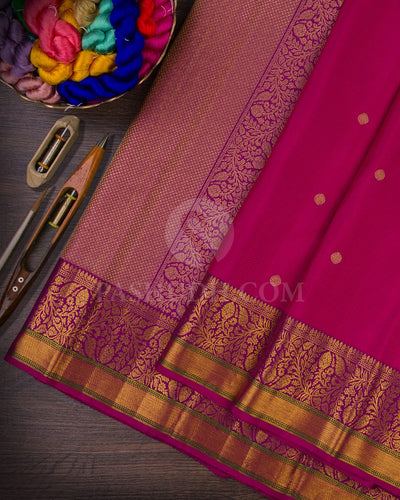 Rani Pink & Violet Kanjivaram Silk Saree-S1433(A)