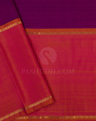 Violet & Rose Dual Shade Pink Kanjivaram Silk Saree-E2