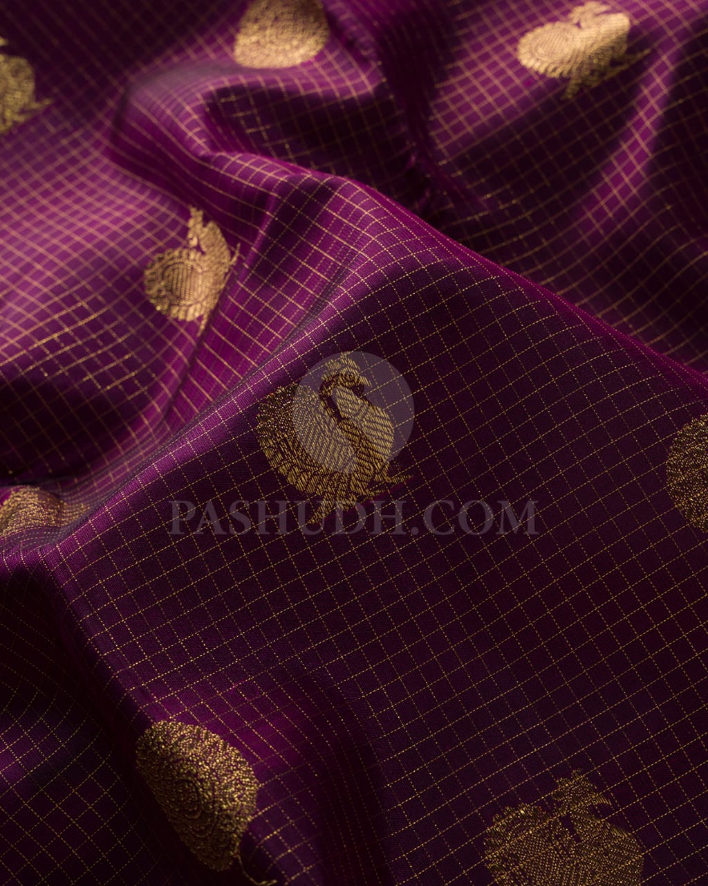 Violet Traditional Borderless Kanjivaram Silk Saree-B9