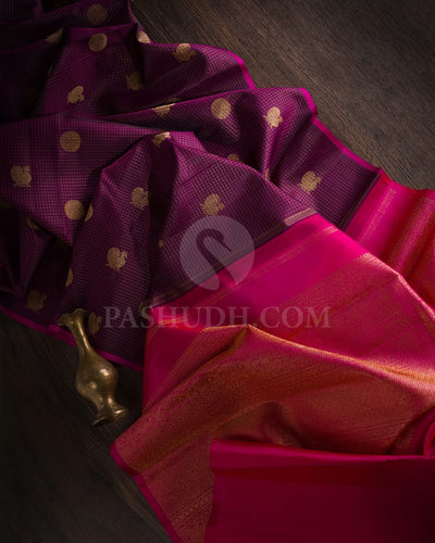 Violet Traditional Borderless Kanjivaram Silk Saree-B9