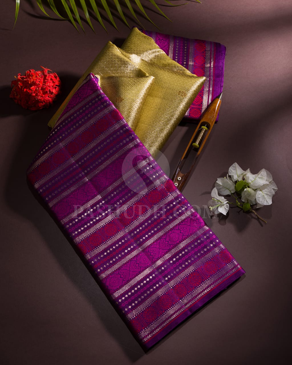 Gold & Purple Tissue Kanjivaram Silk Saree-S1427(A)