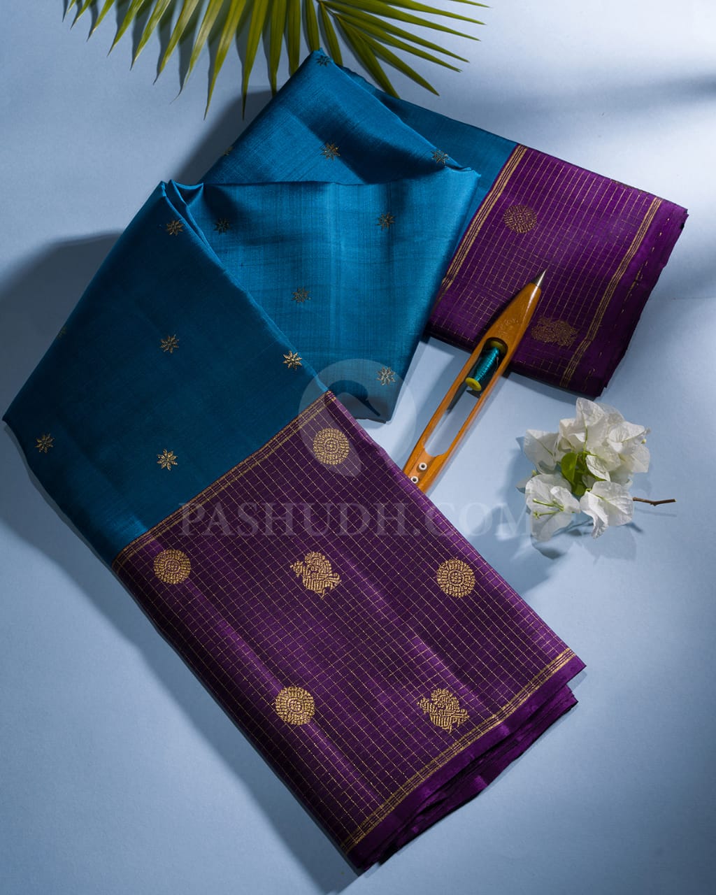 Anandha Blue & Violet Kanjivaram Silk Saree-B6