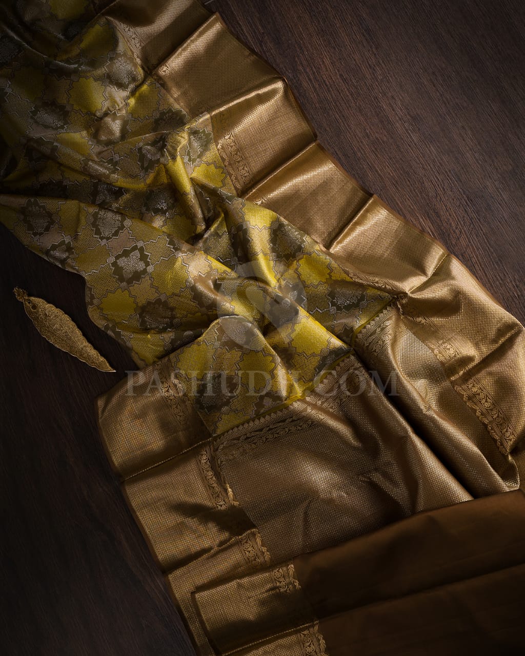 Mehendi Green Kanjivaram Silk Saree-D616(C)