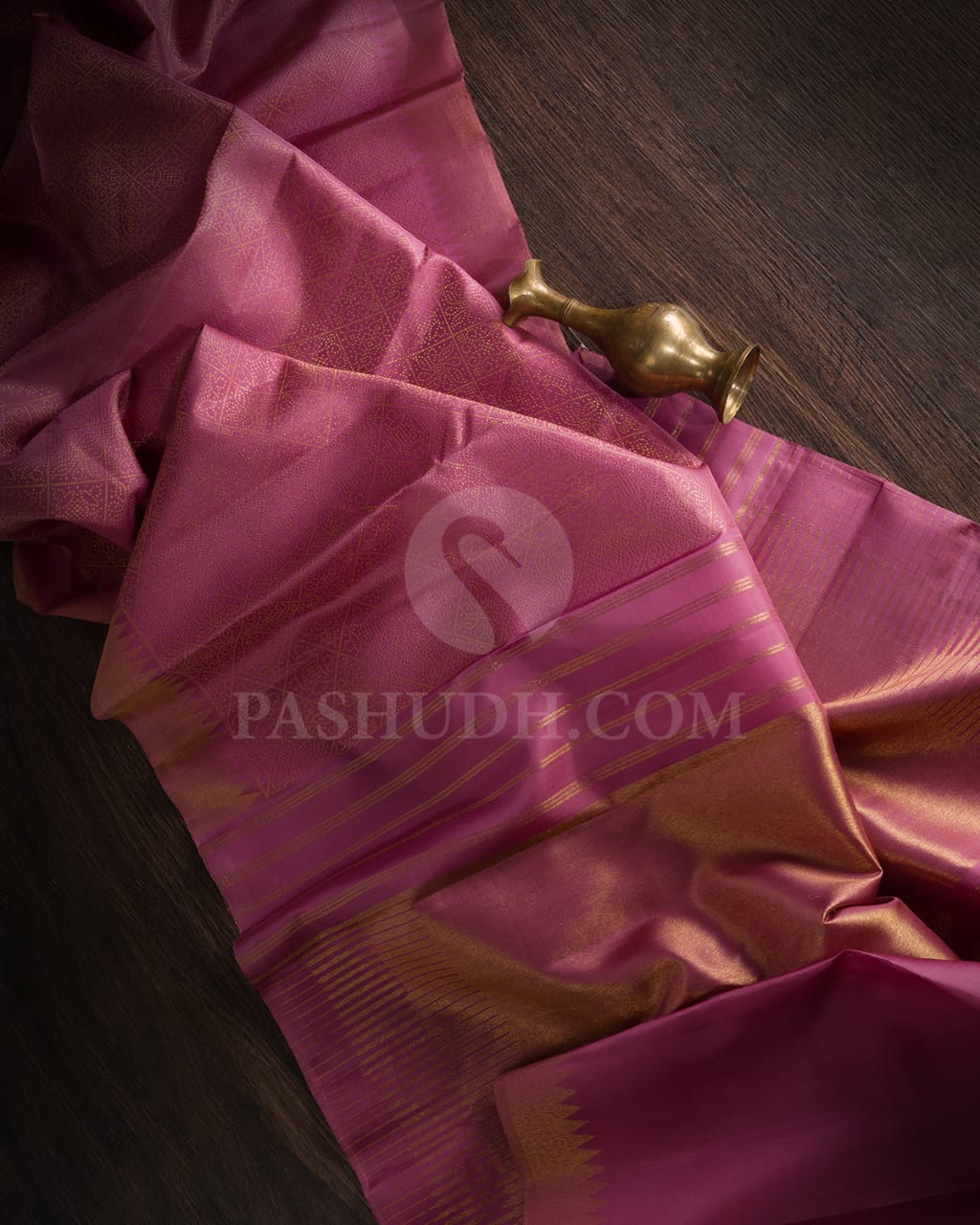 Mulberry Pink Kanjivaram Silk Saree-J5