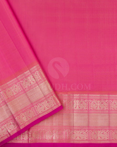 Navy Blue,Magenta & Baby Pink Kanjivaram Silk Saree-S1428(A)