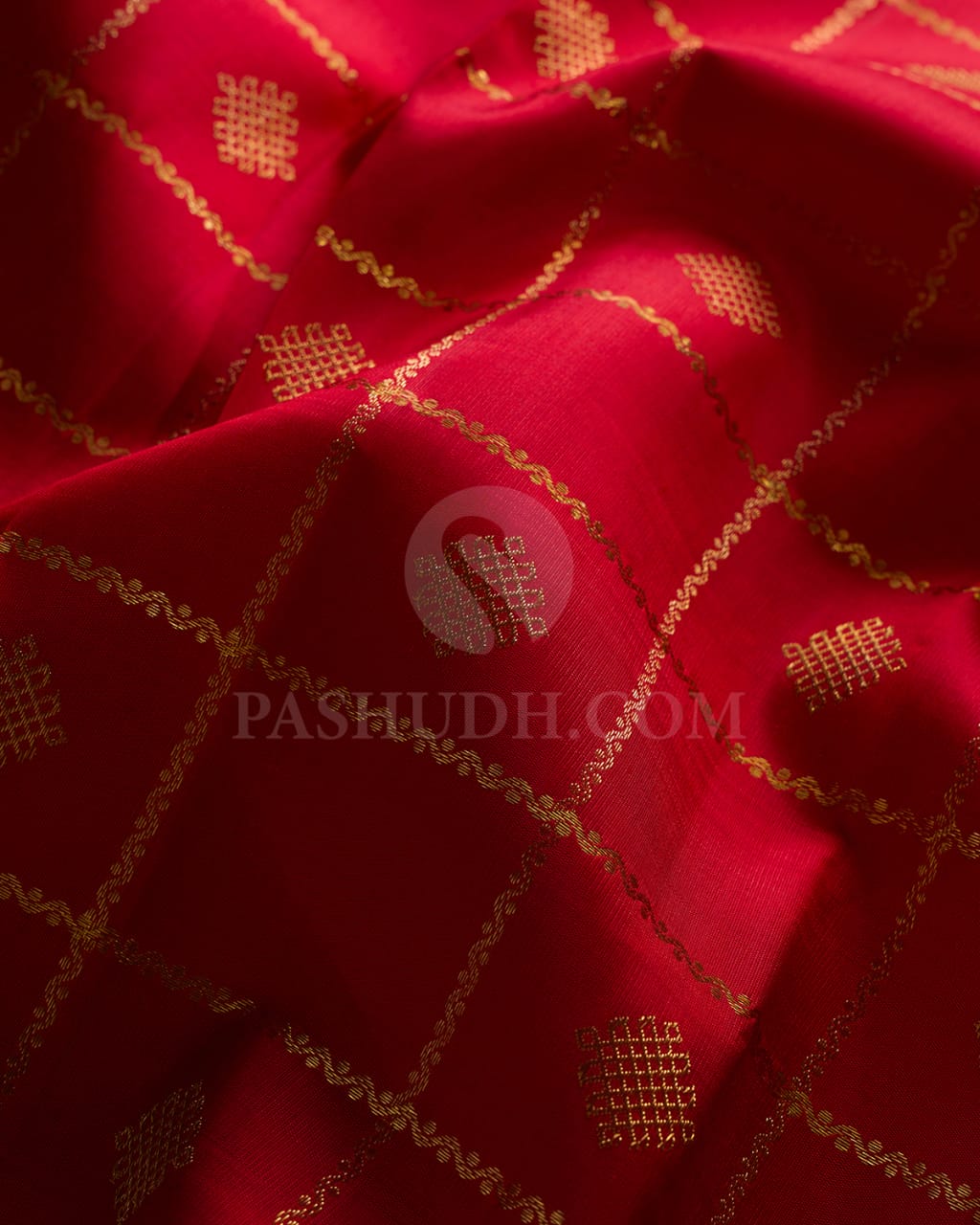 Red, Orange & Rani Pink Kanjivaram Silk Saree- H2
