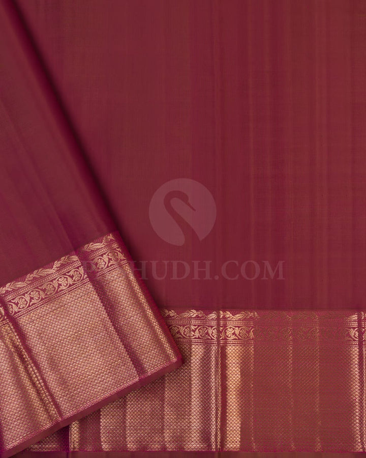 Mehendi Green & Old Rose kanjivaram silk saree-D621(A)