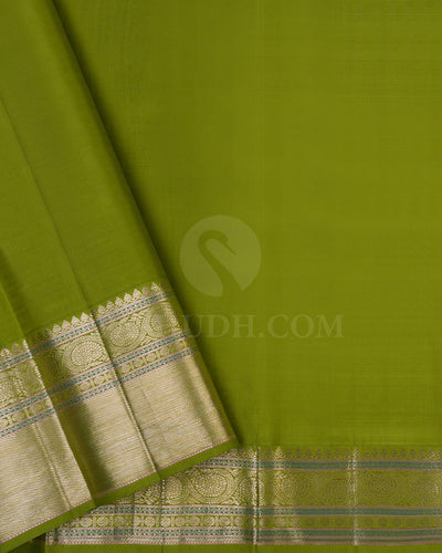 Magenta & Pear Green Kanjivaram Silk Saree-S1093(F)