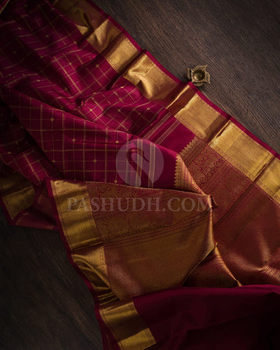 Arakku Gold zari Kanjivaram Silk Saree-B2