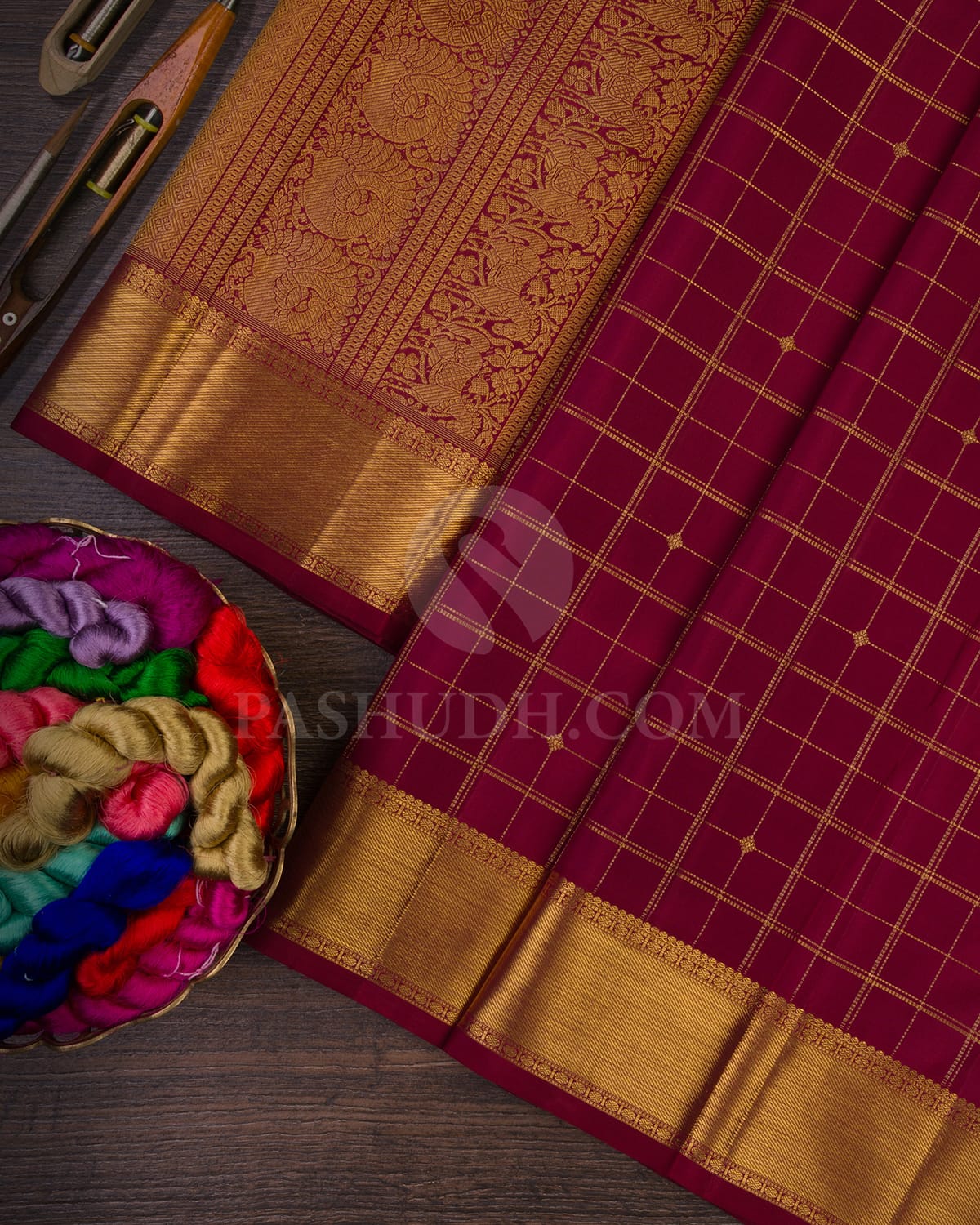 Arakku Gold zari Kanjivaram Silk Saree-B2