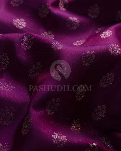 Dark Lavender & Pink Kanjivaram Silk Saree-DJ353(C)