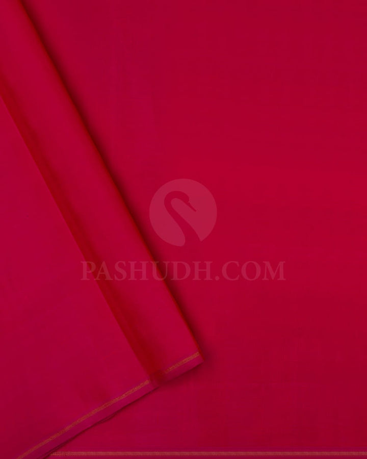 Peacock  Blue & Rani Pink Traditional Borderless Kanjivaram Silk Saree-J1